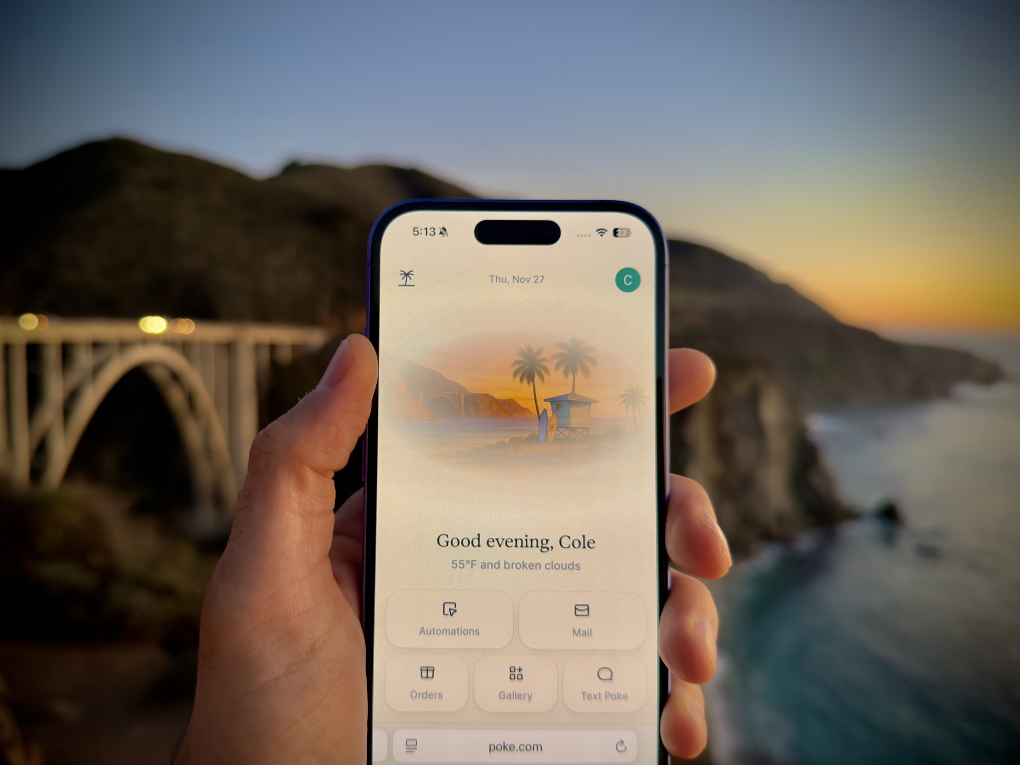 Bixby Creek Bridge at sunset, Big Sur